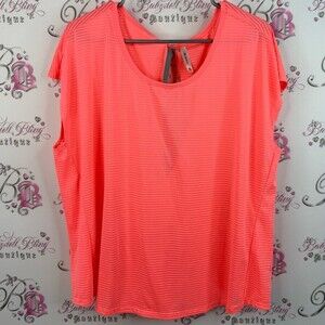 Shambhala T-shirt open back neon orange Vibrant Pink Short Sleeve Top keyhole